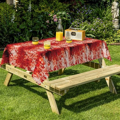 Horror Bloody Halloween Tablecloth 54x86 Inch - Red Blood Printed Fabric