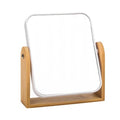 Esayendder Desk Mirror,Mirror for Desk,1X/3X Magnifying Double-Sided 360°Flippable Vanity Mirror,Makeup Mirror,with Natural Bamboo Stand-White