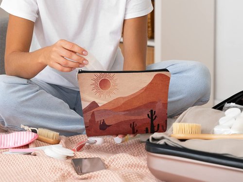 Makeup Bags for Women,Sun Cosmetic Bag,Teacher Gifts Daughter Mon Gifts Sister Gifts Grandma Gifts Best Gift Idea for Sun Lovers Teen Girls Women Sister Her,Travel Makeup Bag