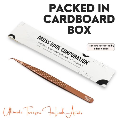My Lash Tools Eyelash Extension Curved Degree Tweezers for Isolation Lash Extensions 14cm, Best for Individual Isolation & Classic Lashes Japanese Stainless Steel Eyelash Twisers (Copper x)