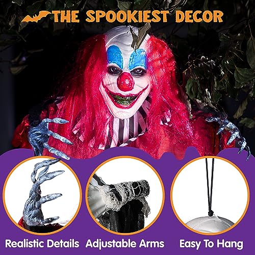 Halloween Hanging Clown Decorations - Spooky Outdoor Party Props, Set of 3
