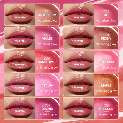 CATKIN Glossy Lip Balm - Ultra Hydrating Tinted Jelly with Shea Butter for Dry Lips | 0.12 oz C07 Azalea