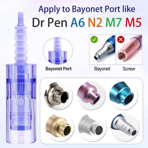 Microneedling Pen Cartridges for Dr Pen A6, Easy-to-Use for Home Use (24 Pin,10PCS)