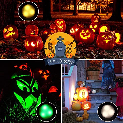 6 Pack RGB Pumpkin Lights with Remote Control Dimmable Timer Halloween Decor