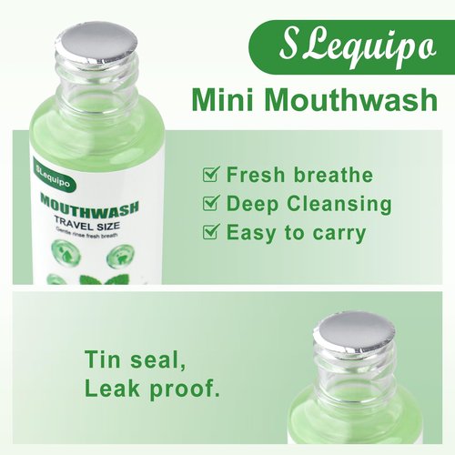Travel Size Mouthwash Bulk Mini Fresh Mint Portable Mouthwash Individual Bottles 35ml/1.2fl oz for Travel Toiletry Kits (100)
