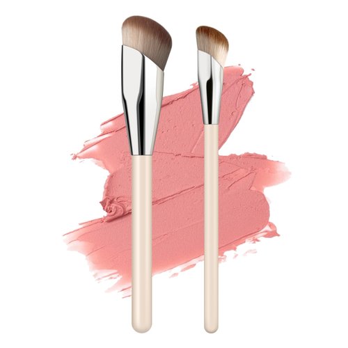 MUIIGOOD Angled Blush Brush, Face Makeup Liquid Blush Brush For A Sculpted Look, Great For Cream, Liquid Or Powder Blush Cheek Flawless Sculpting (2Pcs)