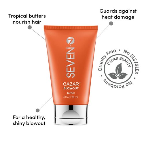 SEVEN Hair Care Gazar Blowout Butter - Hydrating Curl Cream with Anti-Frizz & Heat Protection | 4oz