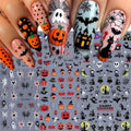Halloween Nail Stickers Set - 6 Sheets Self-Adhesive Nail Art Decals - Halloween Sd24a