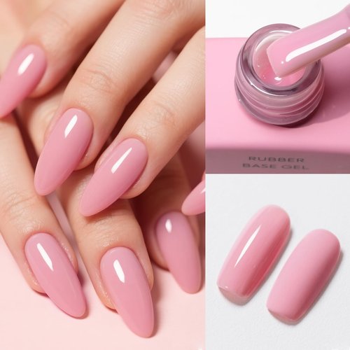 CANNI Rubber Base Gel Set - 6 Colors Pink Nude Builder Nail Gel for Nail Strengthening, Soak Off UV LED for Natural Nails, DIY Manicure Salon Use Women & Girls