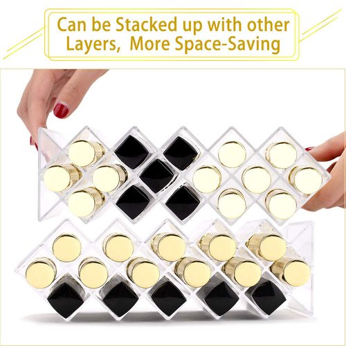 Nimiah Lipstick Holder Organizer for-Vanity - 16 Slots Lip Gloss Holder Clear Cosmetics Display Stand for Lip Stick Storage
