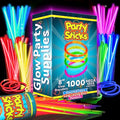 PartySticks 1000 Pack Glow Sticks Party Supplies - 8 Inch Neon Light Up Favors & Connectors
