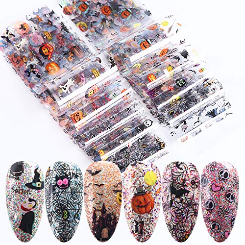 Halloween Nail Foil Set 10 Pcs Fall Nail Art Decals Transfer Stickers