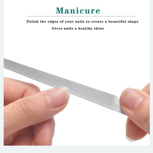 4PC 8 Diamond Dust Nail File - Stainless Steel Nail Dresser Nail Buffering Files - 9 Inch
