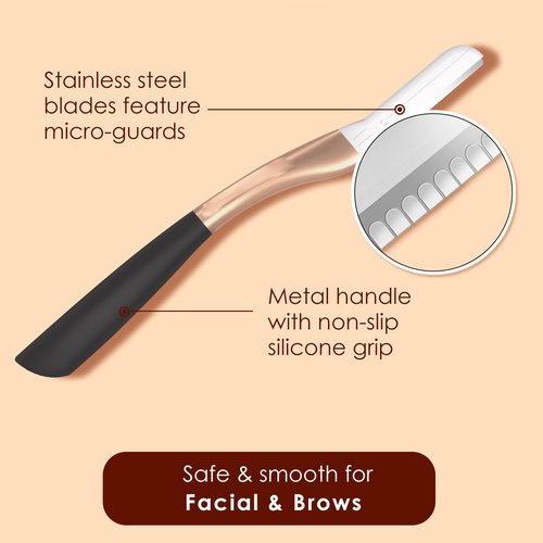 THURLADY Dermaplane Razor for Women Face, Reusable Dermaplaning Tool, Exfoliating Face Razors for Women, Peach Fuzz Remover, Gently Remove Fine Facial Hair for Smoother Skin, 3 Pack