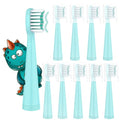 Vekkia Dragon Lord Kids Electric Toothbrush Replacement Heads, Soft 3D Curved Bristles, Blue, 10-Pack