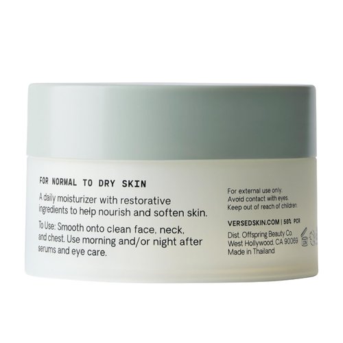 Versed Skin Soak Rich Moisture Face Cream - Daily Facial Moisturizer with Squalane Oil, Hyaluronic Acid, Vitamin E + Red Algae - Smooth, Non-Greasy Night Cream for Aging, Dry Skin - Vegan (1.5 oz)