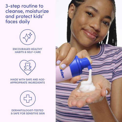 Evereden Kids Daily 1-2-3 Routine Bundle: Clean & Vegan Skincare for Kids – Hydrating & Gentle Tween Skincare Set with Multi-Vitamin Face Wash, Face Cream, & SPF 30 Mineral Sunscreen