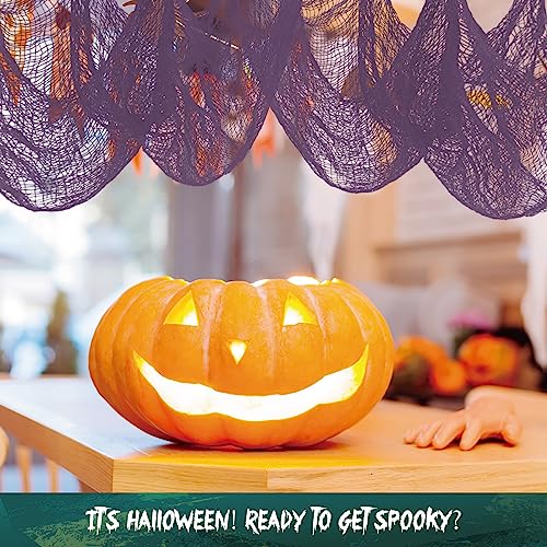 Halloween Creepy Cloth 6 Pack - Black, Purple, White Outdoor Fabric Yard Decor