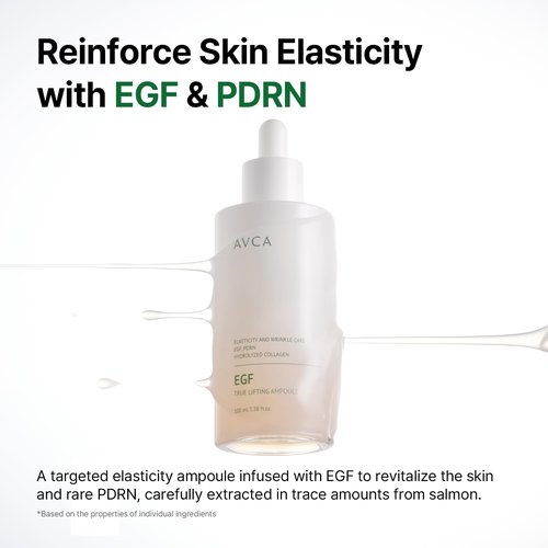 AVCA EGF & PDRN Lifting Serum - Firming & Elasticity Support with Hydrolyzed Collagen | 100ml (3.38 fl. oz)