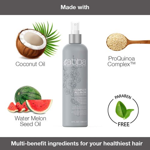 ABBA - Pure Moisture Essentials Value Trio – Shampoo, Conditioner & Bonus All-In-One Leave-In Spray – Hydrating & Nourishing – Olive Butter & Peppermint Oil