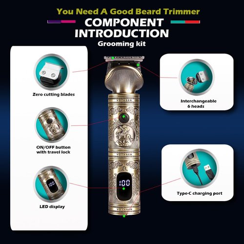 Beard Trimmer for Men,Cordless Hair Clipper,Electric Razor Shavers for Men,All in One Waterproof Mens Grooming Kit for Head Mustache Face Nose Ear Body Hair, with Storage Bag and Stand Holder,Gifts