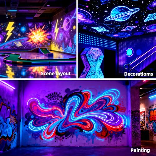 500W Black Light Flood Light - Waterproof UV LED for Neon Parties & Events - 2 Pack