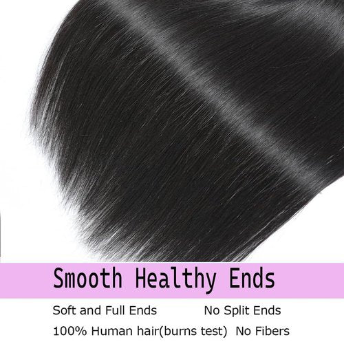 12A Straight Bundles Human Hair 20 Inch 100% Unprocessed Brazilian Virgin Human Hair Bundles Straight Sew In Bundles for Black Women Hair Extensions Natural Black Color