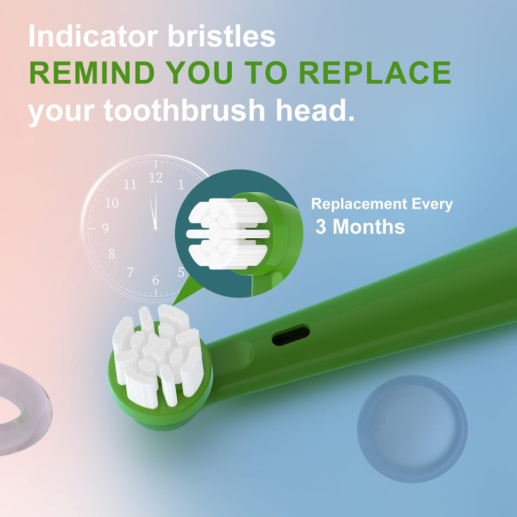 YMPBO Replacement Brush Heads Compatible with Brusheez Kids' Electric Toothbrush, Toothbrush Head Refill, 5 Pcs White + 5 Pcs Purple