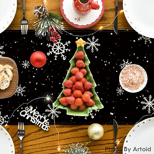 Snowman Snowflake Christmas Place Mat Set & Table Runner - Holiday Decor