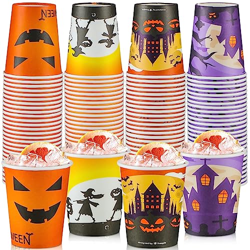 Halloween Disposable Paper Cups - 9 oz, Pack of 240 for Hot Cold Drinks