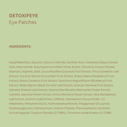 Pixi DetoxifEYE Depuffing Hydrogel Under-Eye Patches, Cucumber, Hyaluronic Acid & Caffeine for Puffy Eyes and Dark Circles, Hydrate Eye Area, 30 Pairs, 60 Patches