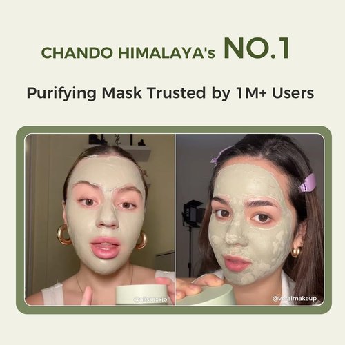 CHANDO HIMALAYA Purifying Green Tea Mask, Natural Facial Clay Mask Deep Pore Cleansing with Green Tea Extract and Portulaca Extract, for Clogged Pores, Detoxifies & Balance Oil, 3.52 fl.oz