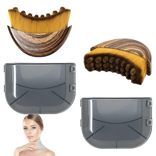 2pcs Lymphatic Contour Face Brush,Lymphatic Brushes， Upgrade Lymphatic Drainage Brush,face Sculpting Brush， Dual-Action Face & Body Massager for Jawline Sculpting & Puffiness Reduction