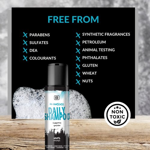 No Nonsense Daily Shampoo - Vegan, Biodegradable Formula for Hydration & Breakage Prevention | 16 oz