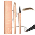 Skiennix Waterproof Eyebrow Pen - 2025 Microblading Pencil with 4-Fork Tip for Natural Hair-Like Brows (Dark Brown)
