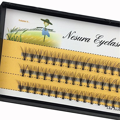 False Eyelashes 10D Volume Clusters - Natural Long 10mm Handmade Lashes
