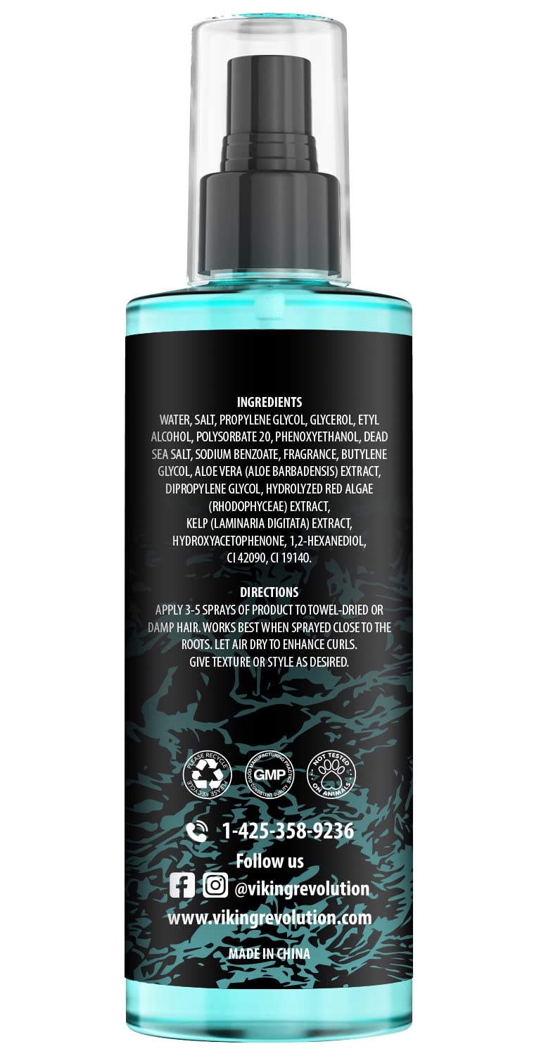 Viking Revolution Sea Salt Spray - Texturizing Hair Spray with Kelp & Aloe Vera | 8.8oz for Beachy Volume