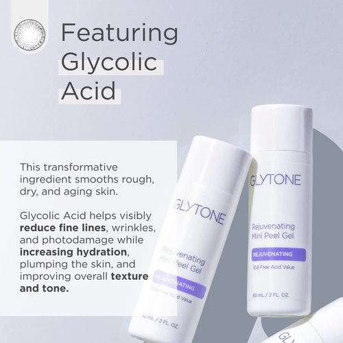 Glytone Rejuvenating Mini Peel Gel - Exfoliating Face Treatment with 10.8% Glycolic Acid | 2 fl oz