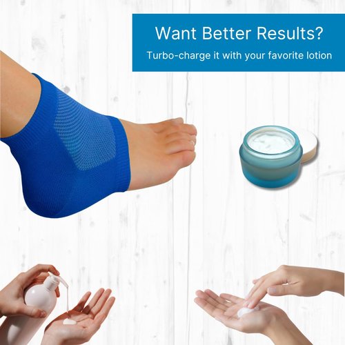 NatraCure Vented Moisturizing Gel Heel Sleeves (Color: Royal Blue) - 3 Pairs - (608-M-RB CAT3PK) - Size: Regular
