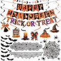 Halloween Indoor Decorations Set 61Pcs Spooky Web & Bat Wall Stickers