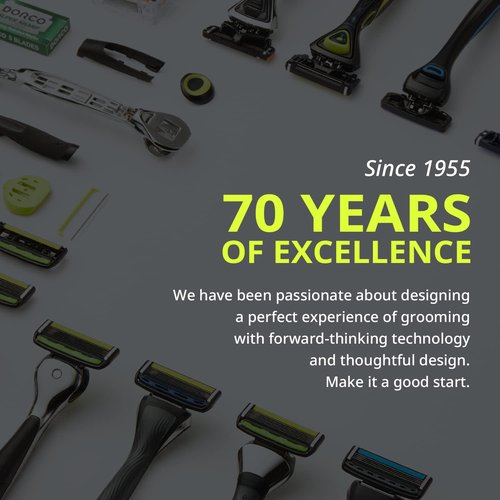 DORCO Pace 6 Sport - Six Blade Razor System with Trimmer and Pivoting Head (2 Replacement Handles Only (No Blades))