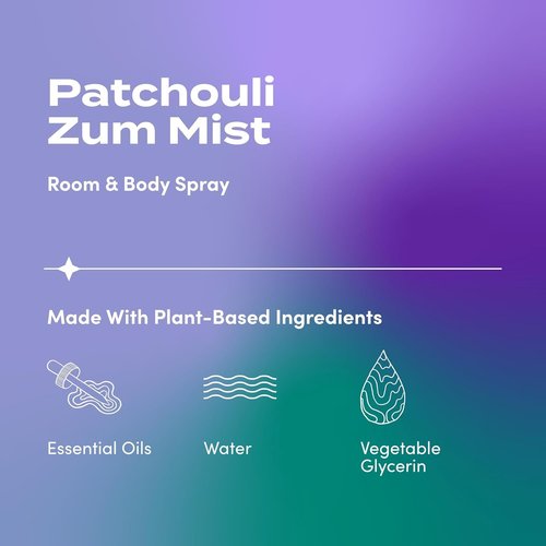 Indigo Wild Zum Mist Room & Body Spray - Aromatherapy Essential Oil - Natural Patchouli Scent - 4 Fl Oz