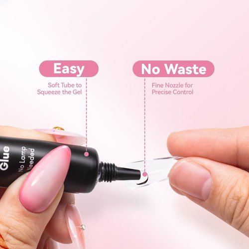 Makartt Hema-Free Semi Solid Nail Glue for Press On Nails, 20s Air Dry No UV Lamp, Super Strong 4+ Weeks Hold, Bubble Free Nail Adhesive for Acrylic Tips DIY Nail Art for Beginners & Salon Nail Techs