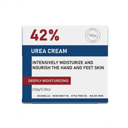 OUKEYA Urea Cream 42% plus Salicylic Acid 2% for Dry Cracked Feet, Heel, Knees, Elbows, Hands – Intensive Moisturizing Cream for Very Rough Skin, 5.29 oz, Pack of 2