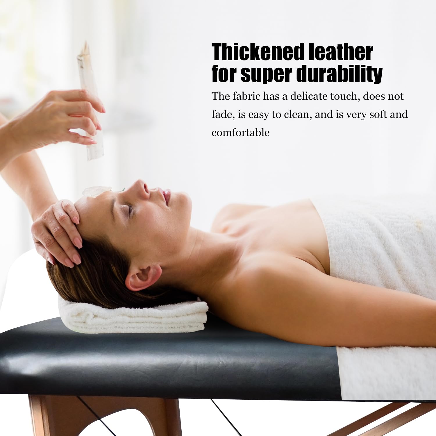 Yoquare Professional Waterproof Massage Table Cover - 32Inch Square 100% PU Leather, Wipeable Reusable Protector for Spa & Clinic (Black, 1-Pack)
