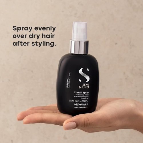 ALFAPARF MILANO Semi Di Lino Sublime Cristalli Smoothing Spray - Lightweight Hair Oil Serum for Glossy Shine - 4.23 fl oz