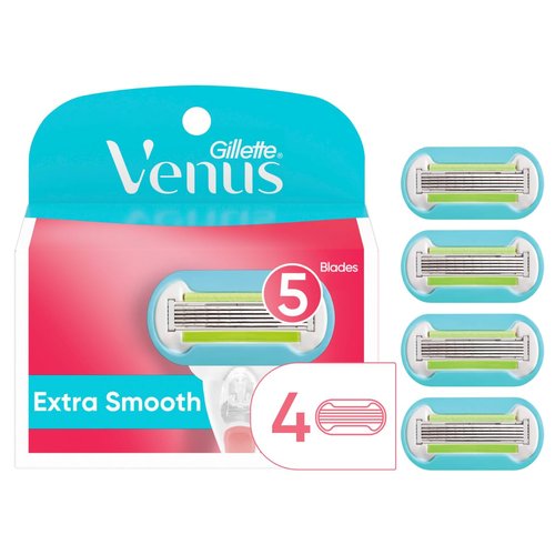Gillette Venus Extra Smooth Womens Razor Blade Refills, 4 Count, Designed for a Close, Smooth Shave