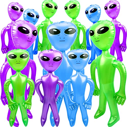 Inflatable Alien Party Decorations - Jumbo 35 and 67 Inch Sets for Halloween and Space Themes