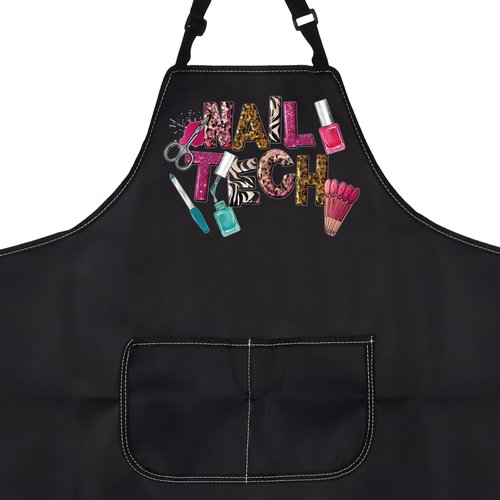 PXTIDY Nail Tech Apron With Pockets Nail Tech Gift Nail Salon Gift Nail Tech Supplies Waterproof Apron Adjustable (NAIL TECH Apron)