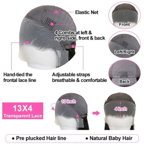 LARYNX Straight Bob Lace Front Wigs Human Hair Full 13x4 Transparent HD Lace Front Wigs Pre Plucked 180% Density Glueless Wigs Real Human Hair Wig For Women (12 Inch)